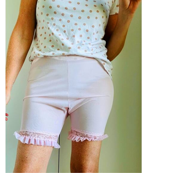 Vintage Pastel Pink Bloomers Lace Trim Size S Fit Lingerie Intimates Feminine - Picture 1 of 6